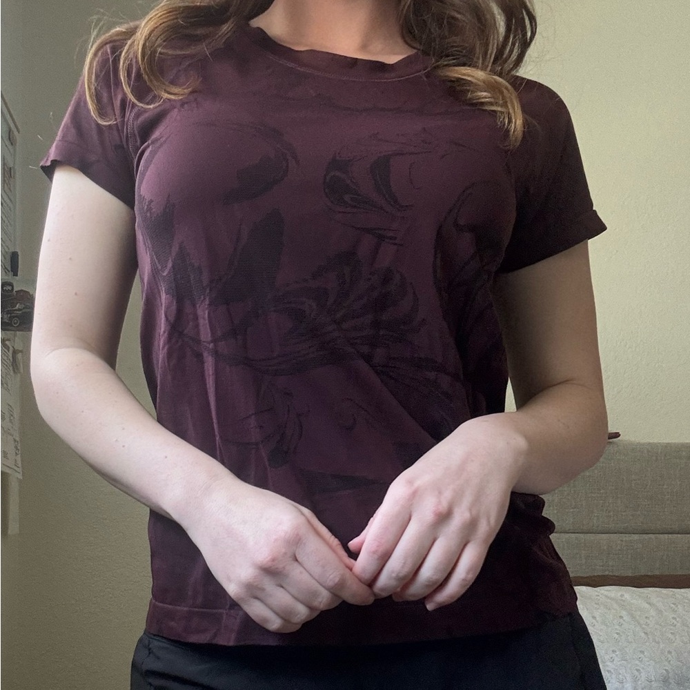 Athleta Dark Purple Short Sleeve Tee